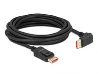 DELOCK – DisplayPort cable male straight to male 90° downwards angled 8K 60 Hz 5m, black (87053)