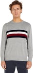 Tommy Hilfiger Men's Sweatshirt Without Hood, Grey (Light Grey Heather), XL