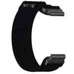 22 mm klokkebånd for Garmin Quatix 7 Pro/FeniX/Fenix 6/Fenix 5 størrelse M Nylon Sort