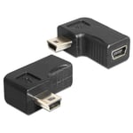 DeLOCK USB-adapter, USB-mini B 5-pin han til hun 90° vinklet, svart