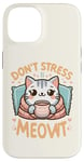 Coque pour iPhone 14 idee cadeau citation drôle relaxation design chat kawaii