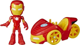 Iron Man Racer Motorcycle with 10cm Figure Spidey Amazing Friends Hasbro F3992