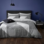 Catherine Lansfield Geo Grey & White Bedding Set - Single