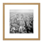 New York City North Empire State Building 1933 Vintage Photo 8X8 Inch Square Wooden Framed Wall Art Print Picture with Mount