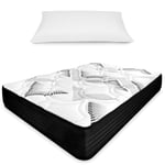 amuéblate online Matelas viscoélastique Hybride Visco Box avec Noyau à Ressorts ensachés 90 x 190 cm, Anti-acariens, antibactérien et hypoallergénique