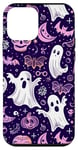 Coque pour iPhone 12 mini Violet Pop Art Géométrique Mignon Fantôme Spooky Pastel Goth Rétro