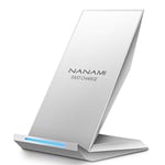 NANAMI Wireless Charger for iPhone and Samsung, 10W Qi-Certified Phone Charger Stand for Galaxy S24 S23 S22 S21 S20 S10 S9 S8 Note 20, 7.5W Fast-Charging for iPhone 15 14 13 12 11 Pro X XS XR XS Max 8