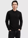 AllSaints Reform Long Sleeve Polo Shirt, Black