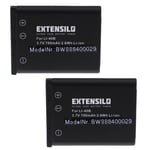EXTENSILO 2x Batteries compatible avec Olympus Tought TG-310, TG-320 appareil photo, reflex numérique (700mAh, 3,7V, Li-ion)