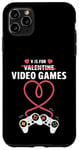 Coque pour iPhone 11 Pro Max V is For Video Games Gamers Couples Saint Valentin