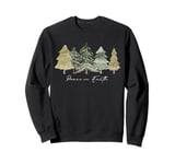 Winter Trees Nature Holiday Christmas Peace on Earth Sweatshirt