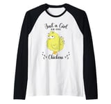 Just a Girl Who Loves Chickens Yellow Lover Women Girls Raglan Baseball Tee