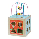 Teamson Kids Grand Cube d’activité en Bois 4 en 1 Jeu d’éveil 1 an Premier âge éducatif Apprentissage bébé PS-T0006