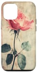 Coque pour iPhone 12/12 Pro Rose grunge douce subtile florale vintage