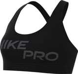 NIKE Women's Damen Pro Dri-fit Swsh Light Support Grx Bra Sports, Black/White, XL