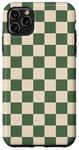 Coque pour iPhone 11 Pro Max Grand damier vintage classique vert et crème