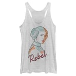 Star Wars Women's Line Pop Leia Shirt, White Heather, X-Small