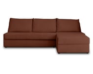 Palmira - canapé d'angle droit - 4 places - convertible couchage quotidien - matelas 14 cm - en velours côtelé - Lisa Design