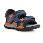 Geox Garçon J Borealis Boy A Sandales, Dk Avio/Orange, 30 EU