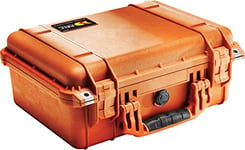 PELI 1450 valise de protection dure résistante aux chocs pour les instruments électroniques, IP67 étanche à l'eau et à la poussière, capacité de 15L, fabriquée en Allemagne, sans mousse, orange