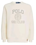 Polo Ralph Lauren Ski Club Logo Fleece Sweatshirt Cream Size Small