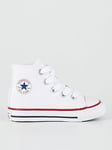 Converse Infant Unisex Hi Top Trainers - White, White, Size 3 Younger