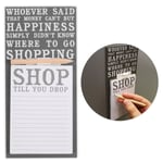 MAGNETIC SHOPPING LIST & PENCIL Kitchen Fridge Freezer Tear Off Memo Note Pad