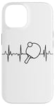 Coque pour iPhone 14 Ping Pong Tennis de table Heartbeat Heartline