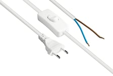 Good Connections P0386-W015 Câble d'alimentation européen Type C avec Prise européenne et câble d'alimentation avec Interrupteur Blanc 1,5 m