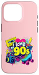 Coque pour iPhone 16 Pro Chemise « I Love The 90s » pour homme et femme, costume de fête vintage des années 90