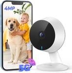 2,5K 4Mp Camera Surveillance Wifi Interieur,2,4Ghz/5Ghz Camera De Surveillance Ip Pour Bebe/Animaux/Nounou,Camera Maison Avec Enregistrement 24/7,Audio Bidirectionnel,Vision Nocturne