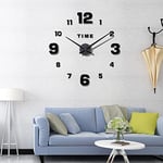 3D Horloge murale, Horloge Murale Design Moderne, Horloge Silencieuse, Pendule Murale,Sans Cadre, Chiffres Romains, Autocollant Miroir, Horloge Murale Geante pour Chambre Cuisine Salon (60-120 cm)