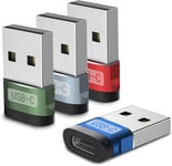 Adaptateur Usb C Femelle Vers Usb A Mâle 4 Pack,Convertisseur Câble Chargeur Type C Pour Apple Watch 7 Se,Iphone 11 12 13 Pro Mini,8,Airpods,Ipad 10 Air 5,14,Samsung Galaxy S20 S21 S22[Q2778]