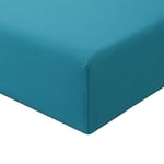 RUIKASI Drap Housse 140x190 Bleu Canard - Drap Housse 140 x 190 Bonnet 30cm Matelas en Microfibre 2 Personnes, Très Doux et Respirant avec Élastique Tout Autour