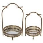 Set of trays Alexandra House Living Golden Metal 22 x 34 x 21 cm 28 x 26 x 48