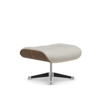 Vitra - Lounge Ottoman, White-pigmented Walnut Polished base, Leather Cat. L40 Leather Premium 72 - Fotpallar - Charles & Ray Eames - Vit - Metall/Trä