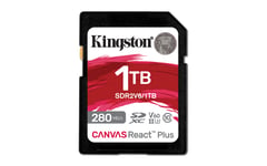 KINGSTON 1TB CANVAS REACT PLUS SDXC UHS-II 280R/150W U3 V60 FOR FULL HD/4K (SDR2V6/1TB)