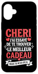 Coque pour iPhone 16 Plus Tee Shirt Saint Valentin Cheri Amour Amoureux Couple Humour