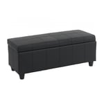 Décoshop26 - Banc banquette coffre de rangement synthétique noir 112x45x45cm