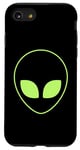 Coque pour iPhone SE (2020) / 7 / 8 Tête d'extraterrestre verte – drôle OVNI amateur d'alien style années 90 cosmique