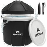 Amonax Ice Bath Tub, 377L Outdoor Recovery Pod with Floating Pool Thermometer, Cover and Lid, Cold Water Therapy Tub, Inflatable Soaking Baths with All Accessories, Portable Ice Plunge Pool