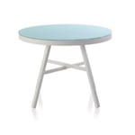 Table de repas ronde de jardin Aluminium Blanc - ARRECIFE