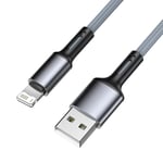 Câble USB Long de 2m/3 m pour recharge rapide et transfert de données,cordon de chargeur Apple pour iPhone 13/12/11 Pro/Max/X/XR/XS/10/8/7/6/5 s/Plus/SE,3 m - Type Silver gray-2m