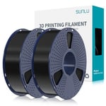 SUNLU Filament PLA+ 1.75mm 2KG, Filament PLA Plus pour Imprimante 3D, Filament PLA plus Résistant,Neatly Wound,Bundle PLA+ Filament d'impression 3D,Précision +/- 0.02mm,Noir+noir