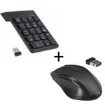 Pack Peripherique pour PC ASUS (Souris Sans Fil Capteur Optique + Pavé numerique Sans fil 18 Touches) (NOIR)