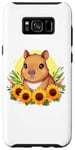 Coque pour Galaxy S8+ tournesols capybara animal en peluche capybara mignon enfants filles