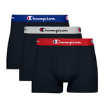 Champion Men's, Every Day Comfort Stretch Cotton Moisture-Wicking Underwear, Multi-Pack, Trunk-Black-3 Pack, S (Pack of 3)