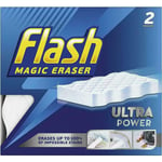 Flash Ultra Power Magic Eraser - Pack Of 2 - Erases Up To 100% Impossible Stains