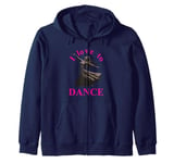 Silhouette of a woman dancing, I love to dance Zip Hoodie