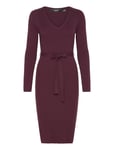 Vero Moda Maternity Vmmsaba Rib Ls V-Neck Belt Dress Ga Burgundy